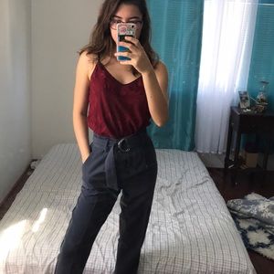 Maroon satin cami
